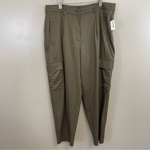 Old Navy Extra High Rise Taylor Straight Trouser Pants Wms XL Olive Green NWT - Picture 1 of 14